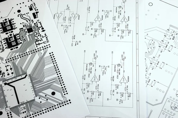 Foto de close up de diagrama esquemático — Fotografia de Stock