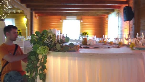 Florística de casamento em estilo rústico — Vídeo de Stock