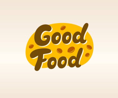 İyi yemek vektör yazıtları. Fast food tabelası. El yapımı harfler