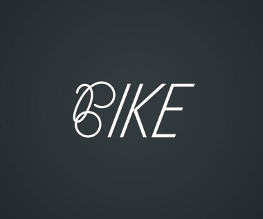 Bisiklet logosu tasarımı. Bisiklet mağazası rozeti ya da etiketi. Bisiklet silueti izole edilmiş vektör. Onarım servisi logosu