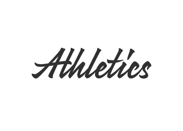 Athletics Vector Lettering Handwritten Text Label Freehand Typography Design — Stock Vector