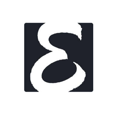 Yaratıcı E harfi vektör logosu tasarımı. Boya fırçası desenli el yazısı. Monogram vektör işareti. Karakter logosu sembolü. Simge tasarımı