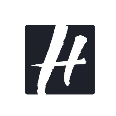 Yaratıcı h harfi vektör logosu tasarımı. Boya fırçası desenli el yazısı. Monogram vektör işareti. Karakter logosu sembolü. Simge tasarımı