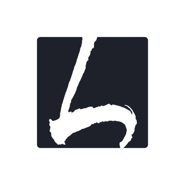 Yaratıcı L harfi vektör logosu tasarımı. Boya fırçası desenli el yazısı. Monogram vektör işareti. Karakter logosu sembolü. Simge tasarımı