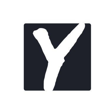 Yaratıcı y harfi vektör logosu tasarımı. Boya fırçası desenli el yazısı. Monogram vektör işareti. Karakter logosu sembolü. Simge tasarımı