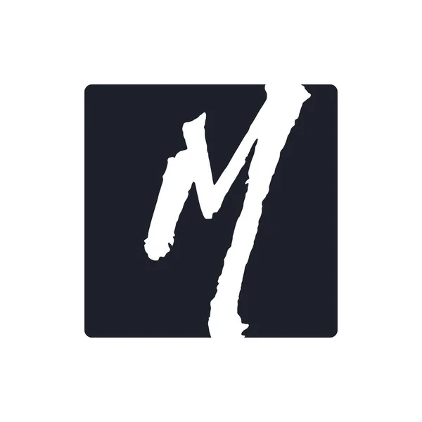 Yaratıcı m harfi vektör logosu tasarımı. Boya fırçası desenli el yazısı. Monogram vektör işareti. Karakter logosu sembolü. Simge tasarımı