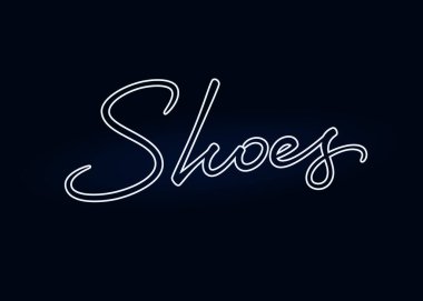 Ayakkabı vektör harfleri. El yazısı metin etiketi. Freehand tipografi tasarımı