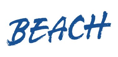 Plaj vektör harfleri. El yazısı metin etiketi. Freehand tipografi tasarımı