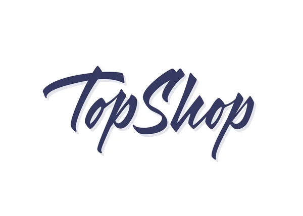 Top Shop Vectorletters Handgeschreven Tekstlabel Ontwerp Van Typografie Uit Vrije — Stockvector