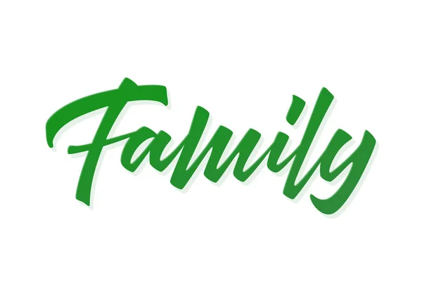 Familie Vectorletters Handgeschreven Tekstlabel Ontwerp Van Typografie Uit Vrije Hand — Stockvector