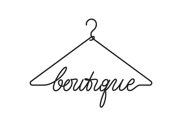 Yaratıcı butik logo tasarımı. Harf ve askı sembollü vektör işareti