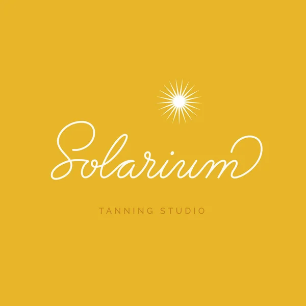 Logo Del Salón Bronceado Solarium Letrero Vectorial Logotipo Letras — Vector de stock