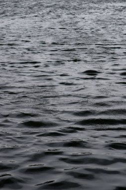 Fırtına sırasında gölün üzerindeki dalgalı su.