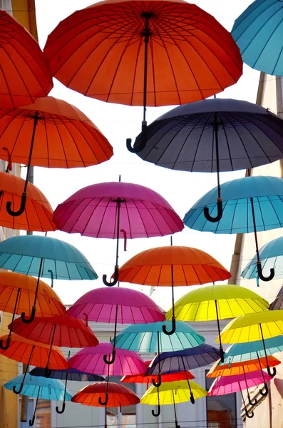 Bright colorful umbrellas — Stock Photo, Image