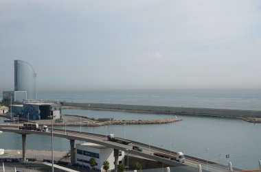 Deniz Körfezi ve port Barcelona, İspanya