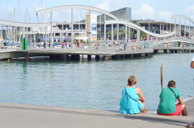 port vell barcelona, Katalonya, İspanya'nın görünümü