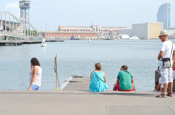 Utsikt över port vell i barcelona, Katalonien, Spanien — Stockfoto