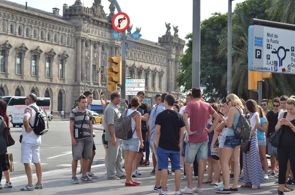 Marco de Barcelona - La Rambla rua — Fotografia de Stock