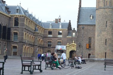 Gotik cephe ridderzaal binnenhof, Lahey, Hollanda