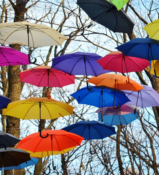 Bright umbrellas. Bright, Vivid Colors. Freedom concept — Stock Photo, Image