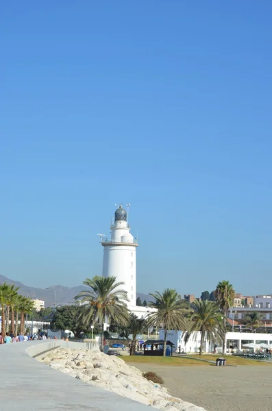 Leuchtturm in Malaga in Andalusien, Spanien — Stockfoto