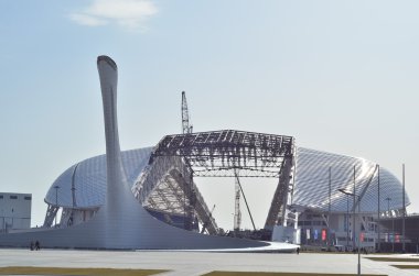 Olympic park ve Olimpiyat Stadı Rusya'nın Soçi kentinde Fisht Olimpiyat Meşalesi