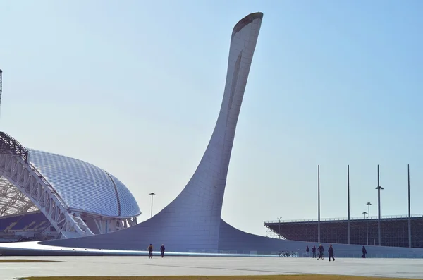 Olympijská pochodeň v Soči, Rusko — Stock fotografie