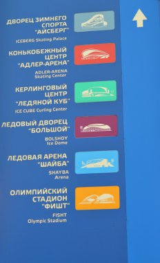 Açık hava reklam Olympic Park Sochi, Rusya Federasyonu'Olimpik Stadyum XXII Kış Olimpiyat Oyunları için