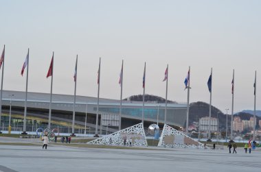 İnsanlar Olympic Park Sochi, Rusya Federasyonu'Merkezi meydanında
