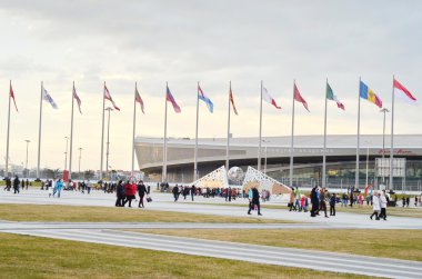 Duvar ile Olimpiyat madalya Olimpiyat Parkı, Sochi, Rusya Federasyonu