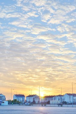 Turuncu günbatımı gökyüzü arka plan