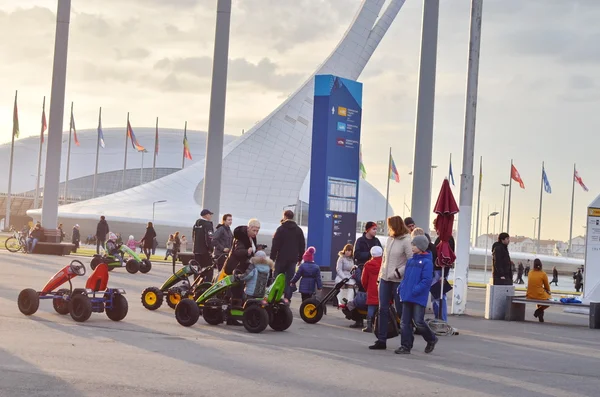 People walking in Olympic park in Sochi, Russia. — Stock Photo, Image