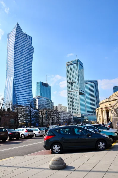 Varşova, Polonya. Şehir merkezindeki iş gökdelenler, sehir merkezi — Stok fotoğraf