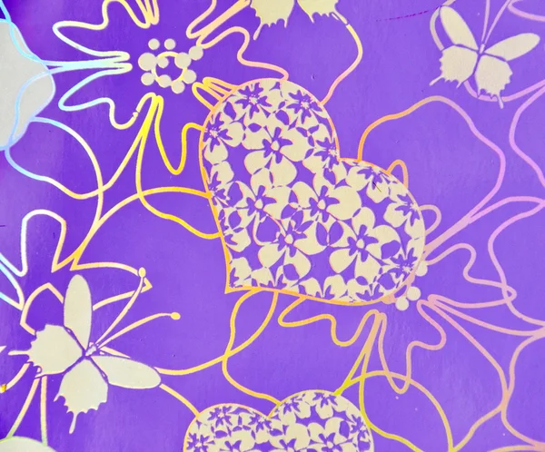 Naadloze patroon met vlinders, bloemen, harten — Stockfoto