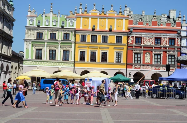 Bright colorful historic buildings — Zdjęcie stockowe