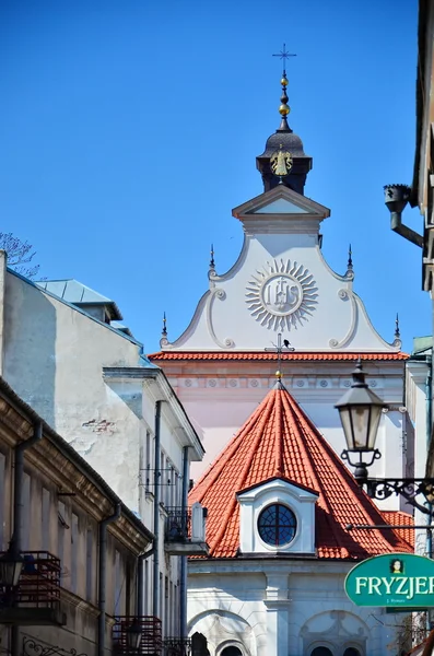 Zamosc, Polonya binaların renkli cephe — Stok fotoğraf