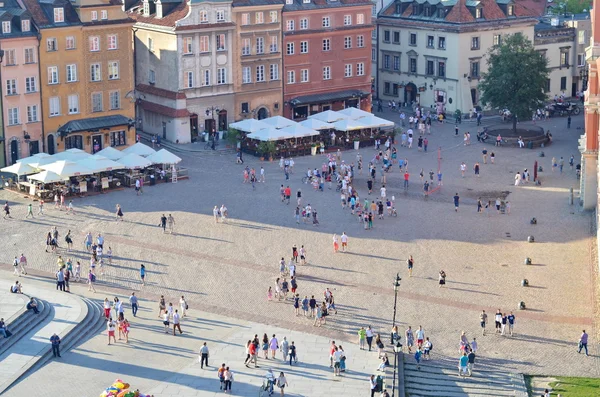 Luchtfoto van oude stad van Warschau, Polen — Stockfoto