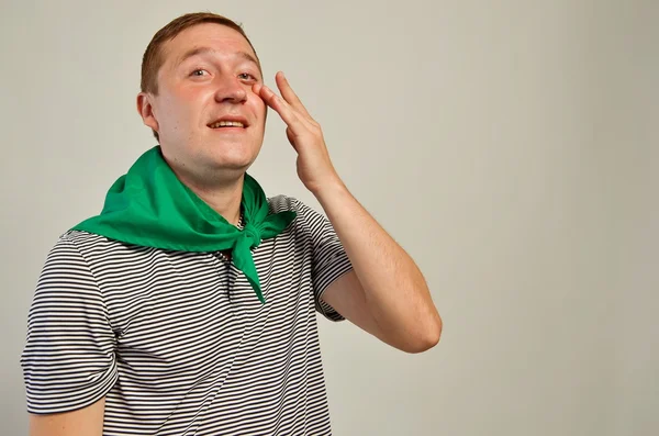 Retrato de jovem emotivo. Emoções humanas, expressão facial — Fotografia de Stock