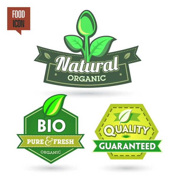 Set de etiquetas bio-orgánicas — Vector de stock