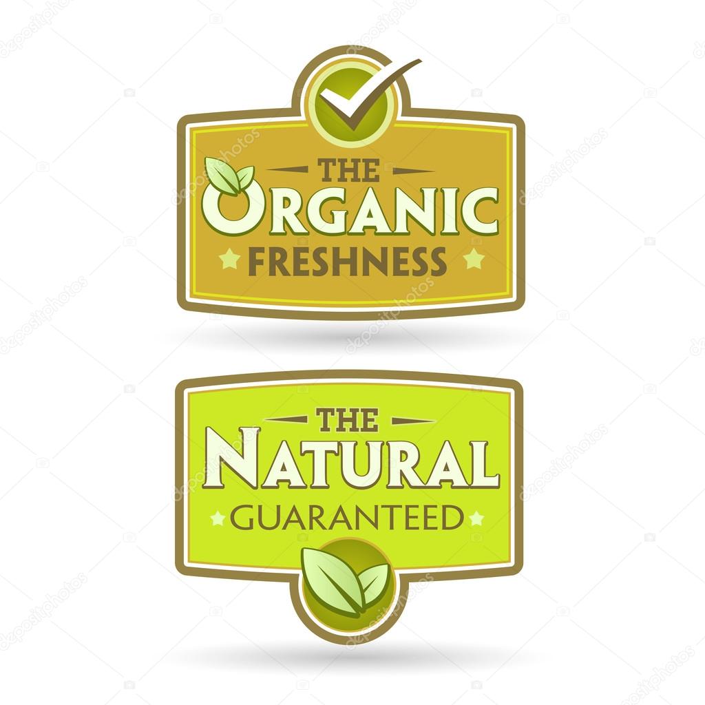Set of organic-eco-bio-natural labels