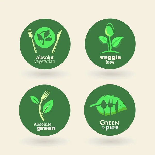 Set of organic-eco-bio-natural labels — Stock Vector