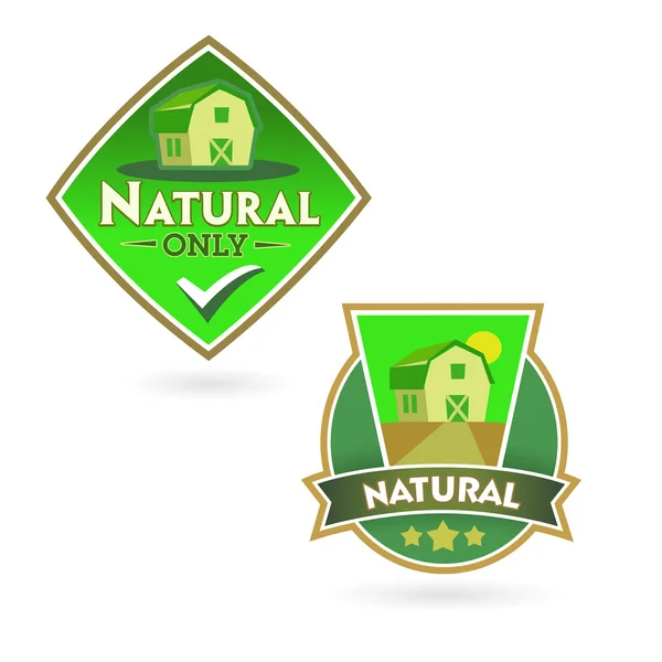 Zestaw etykiet ekologicznych eko bio naturalne — Wektor stockowy