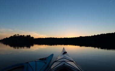 Two Kayaks at Sunset clipart