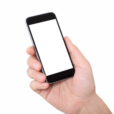 bir telefon ile izole perde tutan adam el