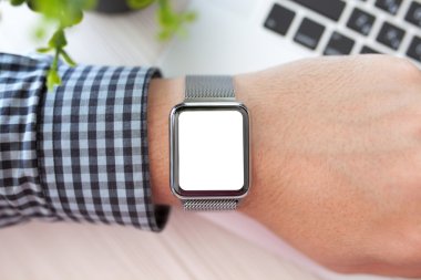 adam el ve izlemek izole ekran ile