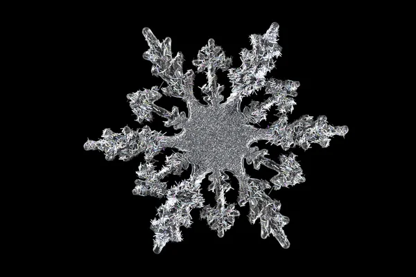 分離された装飾的な雪の結晶 — ストック写真