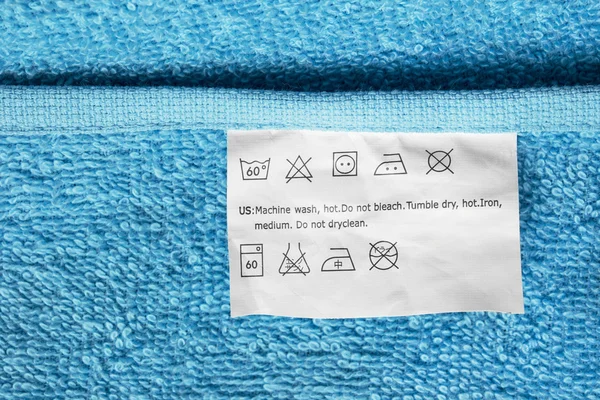 Washing instructions label — Stock Photo, Image