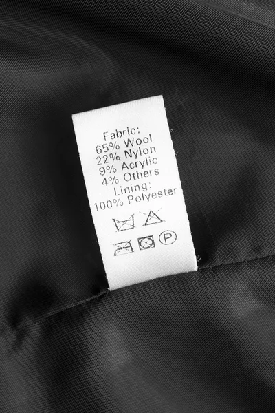 Fabric composition label — Stock Photo, Image