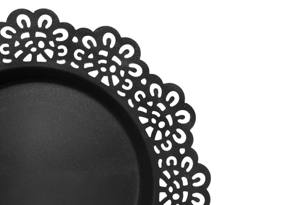 Fekete tányér elszigetelt — Stock Fotó