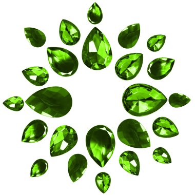 Yeşil taşlar izole